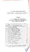 La Vie intellectuelle