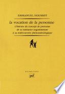 La vocation de la personne