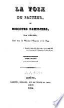 La voix du pasteur ou discours familiers