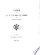 Lamarck et le transformisme actuel