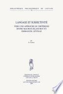 Langage et subjectivité