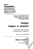 Langage, langues et mémoire
