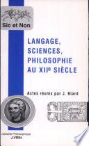 Langage, sciences, philosophie au XIIe siècle