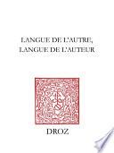 Langue de l'autre, langue de l'auteur