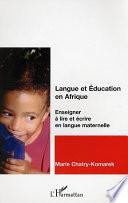 Langue et éducation en Afrique