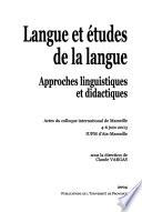 Langue et études de la langue