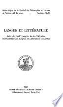 Langue et littérature