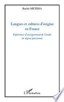 Langues et cultures d'origine en France