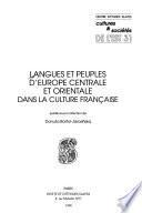 Langues et peuples d'Europe centrale et orientale dans la culture française