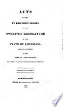 Laws for the Government of the District of Louisiana Passed by the Governor and Judges of the Indiana Territory