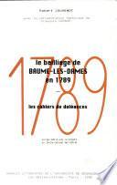 Le bailliage de Baume-les-Dames en 1789