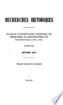 Le Bulletin des recherches historiques