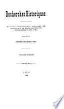 Le Bulletin Des Recherches Historiques