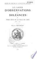 Le cahier d'observations et doléances du Tiers état de la ville de Caen en 1789