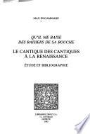 Le Cantique des cantiques à la Renaissance