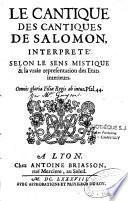 Le Cantique des cantiques de Salomon