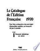Le Catalogue de l'édition française