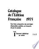 Le Catalogue de l'édition française
