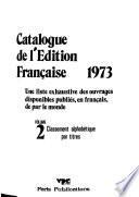 Le Catalogue de l'édition française