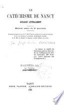 Le catéchisme de Nancy expliqué littéralement