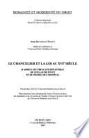 Le chancelier et la loi au XVIe siècle