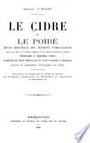 Le Cidre et le poiré, revue mensuelle des intérêts pomologiques