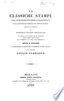 Le Classiche Stampe dal cominciamento della Calcografia fino al presente, compresi gli artisti viventi, descritte e corredate di storiche e critiche osservazioni