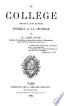 Le Collége prélude à la vie du monde, conseils à la jeunesse