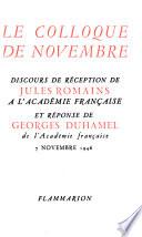 Le colloque de novembre