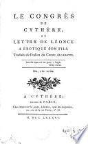 Le congrès de Cythère, et lettre de Léonce à Erotique son fils