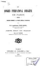 Le Congrès international d'hygiène de Paris, 1889
