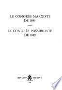 Le Congrès marxiste de 1889