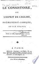 Le Consistoire, ou l'esprit de l'église