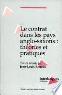Le contrat dans les pays anglo-saxons