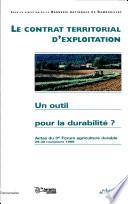 Le contrat territorial d'exploitation
