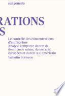 Le contrôle des concentrations d’entreprises