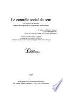 Le contrôle social du sens en langue et en discours