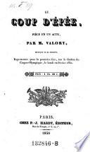 Le copu d'epee, piece en un acte