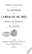 Le critique de la campagne de 1815
