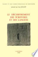 Le déchiffrement des écritures et des langues