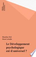 Le Développement psychologique est-il universel ?