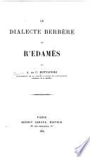 Le dialecte berbère de R'edamès