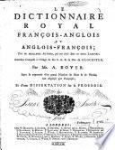 Le Dictionnaire royal françois-anglois et anglois-françois