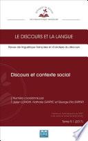 Le discours et la langue