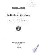 Le docteur Pierre Janet et son œuvre