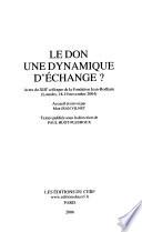 Le don une dynamique d'échange