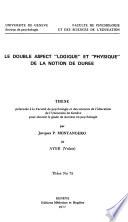 Le double aspect logique et physique de la notion de durée