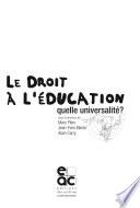 Le droit à l'éducation