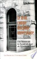 Le droit comme discipline universitaire