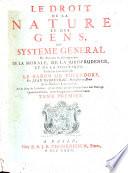Le Droit De La Nature Et Des Gens, Ou Systeme General Des Principes les plus importans De La Morale, De La Jurisprudence, Et De La Politique